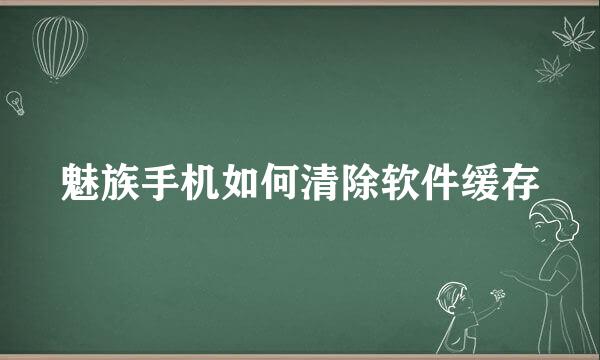 魅族手机如何清除软件缓存