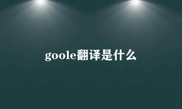 goole翻译是什么