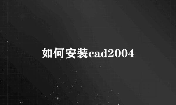 如何安装cad2004