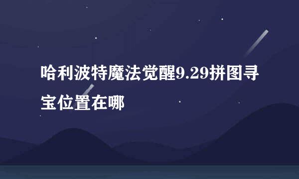 哈利波特魔法觉醒9.29拼图寻宝位置在哪