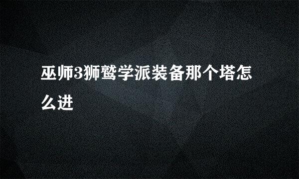 巫师3狮鹫学派装备那个塔怎么进