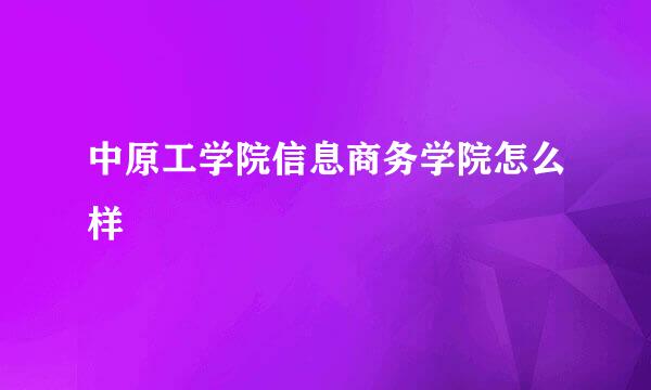 中原工学院信息商务学院怎么样