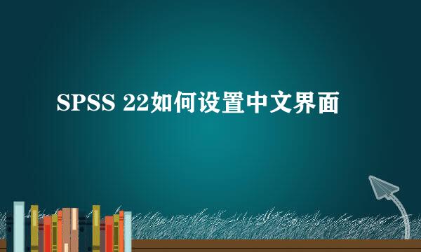 SPSS 22如何设置中文界面