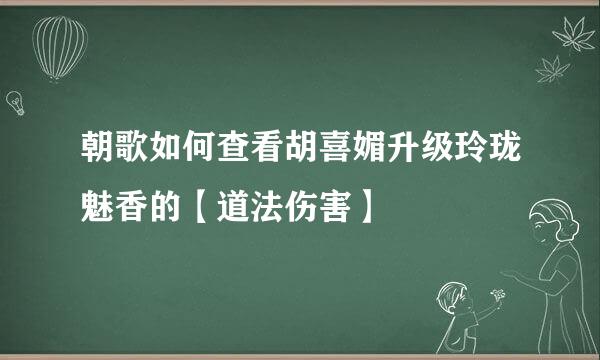 朝歌如何查看胡喜媚升级玲珑魅香的【道法伤害】