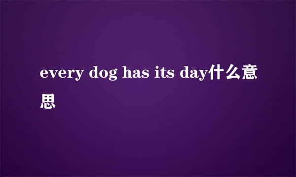 every dog has its day什么意思