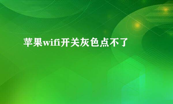 苹果wifi开关灰色点不了