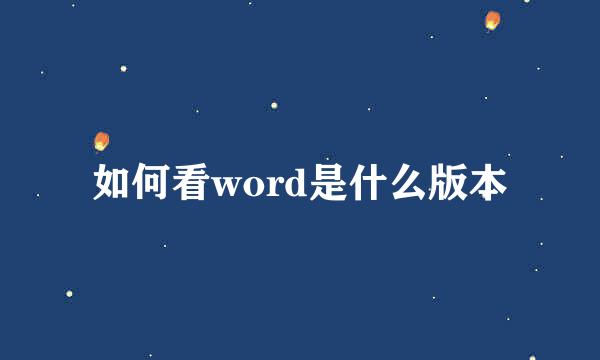 如何看word是什么版本