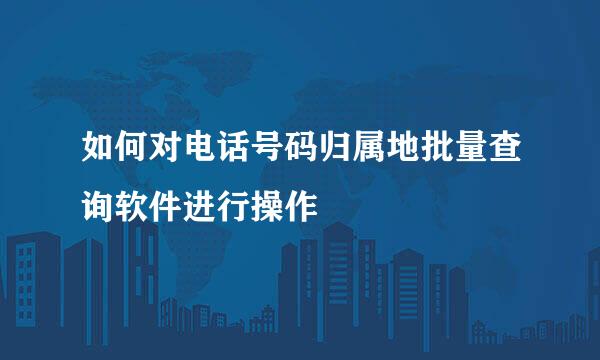 如何对电话号码归属地批量查询软件进行操作