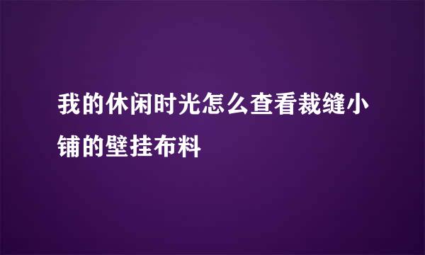 我的休闲时光怎么查看裁缝小铺的壁挂布料