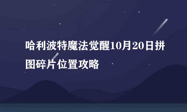 哈利波特魔法觉醒10月20日拼图碎片位置攻略