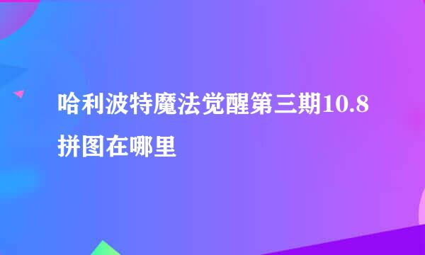 哈利波特魔法觉醒第三期10.8拼图在哪里