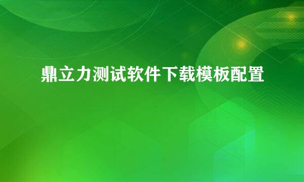 鼎立力测试软件下载模板配置