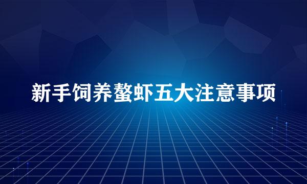 新手饲养螯虾五大注意事项