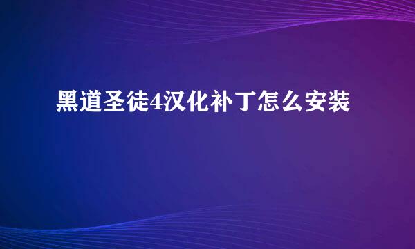 黑道圣徒4汉化补丁怎么安装