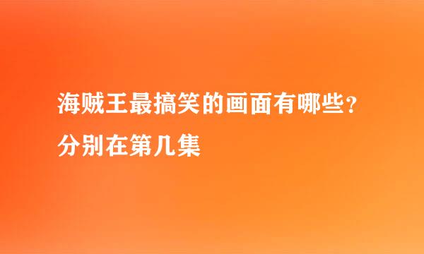 海贼王最搞笑的画面有哪些？分别在第几集