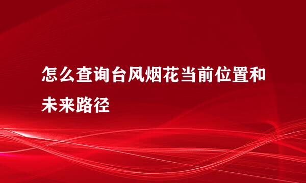 怎么查询台风烟花当前位置和未来路径