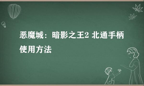 恶魔城：暗影之王2 北通手柄使用方法