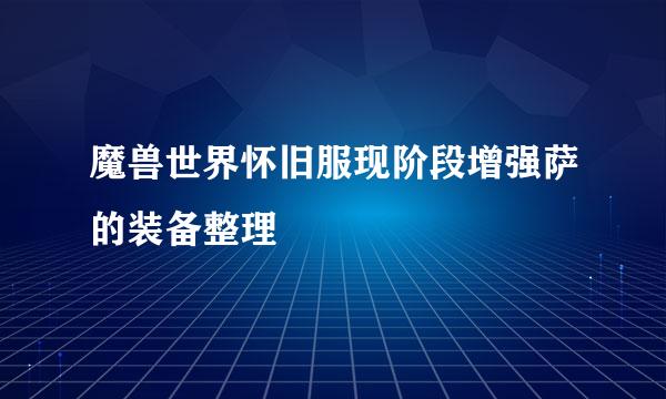 魔兽世界怀旧服现阶段增强萨的装备整理