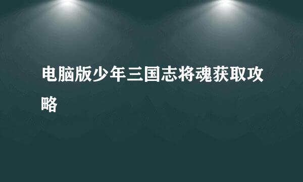 电脑版少年三国志将魂获取攻略