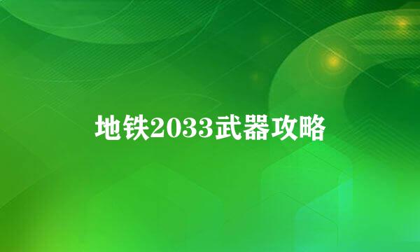 地铁2033武器攻略