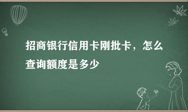 招商银行信用卡刚批卡，怎么查询额度是多少