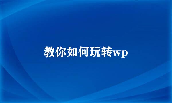 教你如何玩转wp