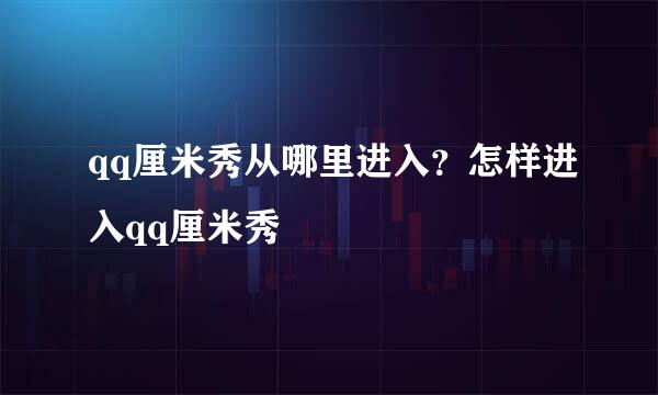 qq厘米秀从哪里进入？怎样进入qq厘米秀