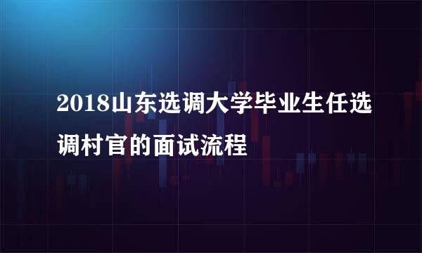 2018山东选调大学毕业生任选调村官的面试流程