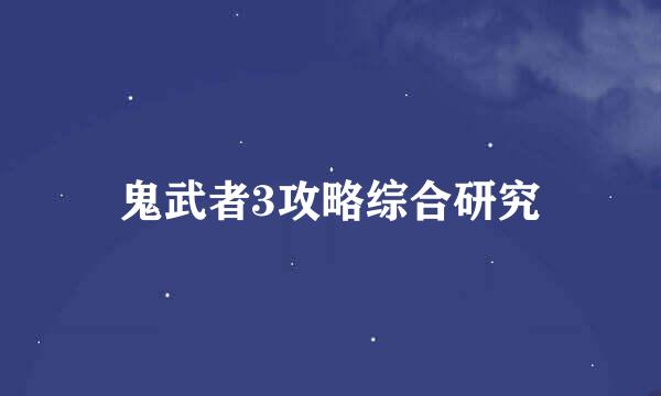 鬼武者3攻略综合研究