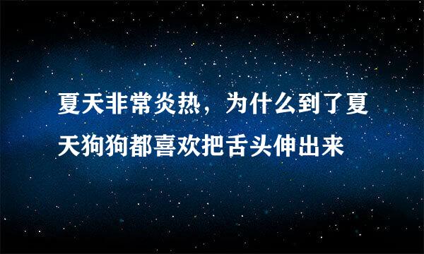 夏天非常炎热，为什么到了夏天狗狗都喜欢把舌头伸出来