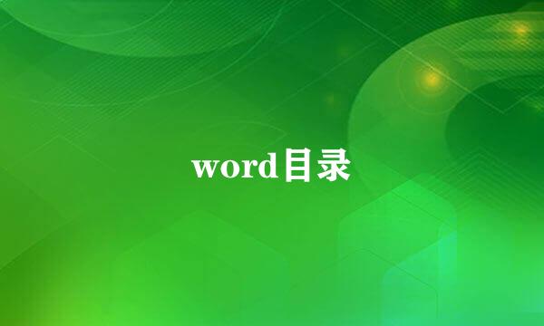 word目录