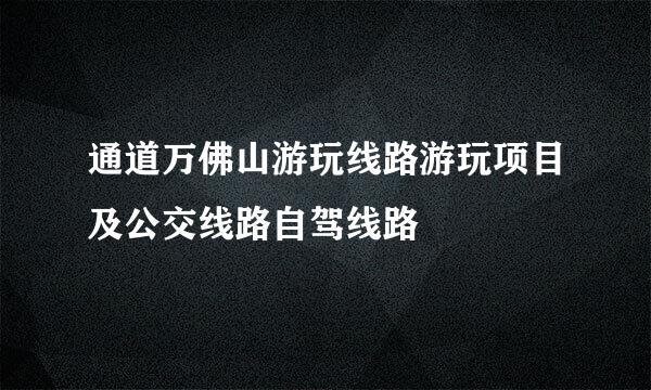 通道万佛山游玩线路游玩项目及公交线路自驾线路