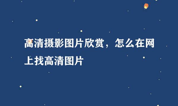 高清摄影图片欣赏，怎么在网上找高清图片