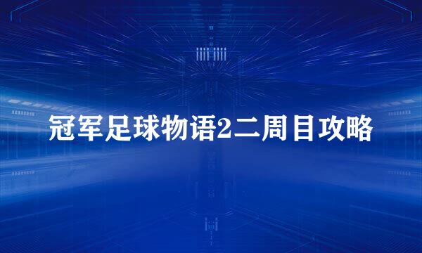 冠军足球物语2二周目攻略