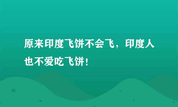 原来印度飞饼不会飞，印度人也不爱吃飞饼！