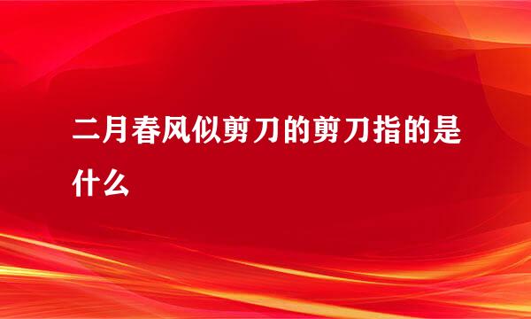 二月春风似剪刀的剪刀指的是什么